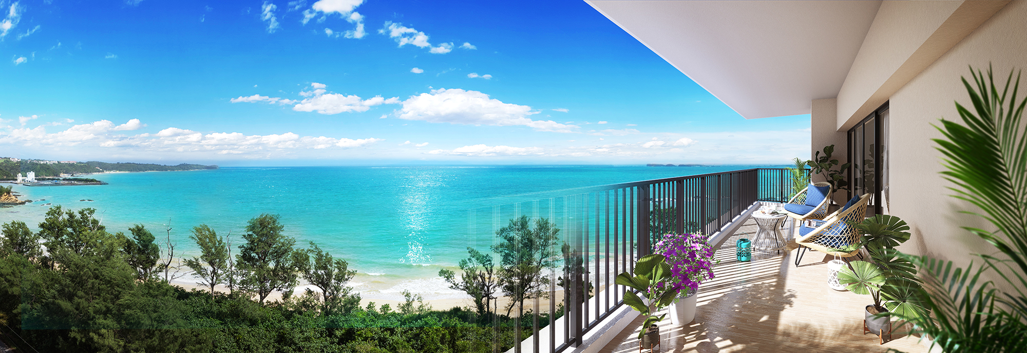 A Stunning Stay with Panoramic Views of Oura Bay Bathed in Sunrise